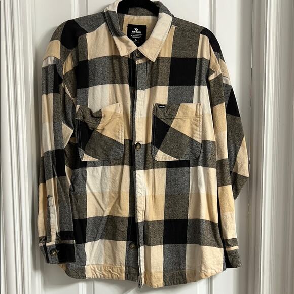 Rip Curl Black and Tan Button Down Shirt | Size L - Picture 4 of 8